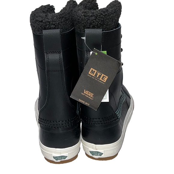 Vans Standard Snow MTE Boots Black Duck Green Snow Boots Men’s Size 8 Leather - Picture 10 of 16
